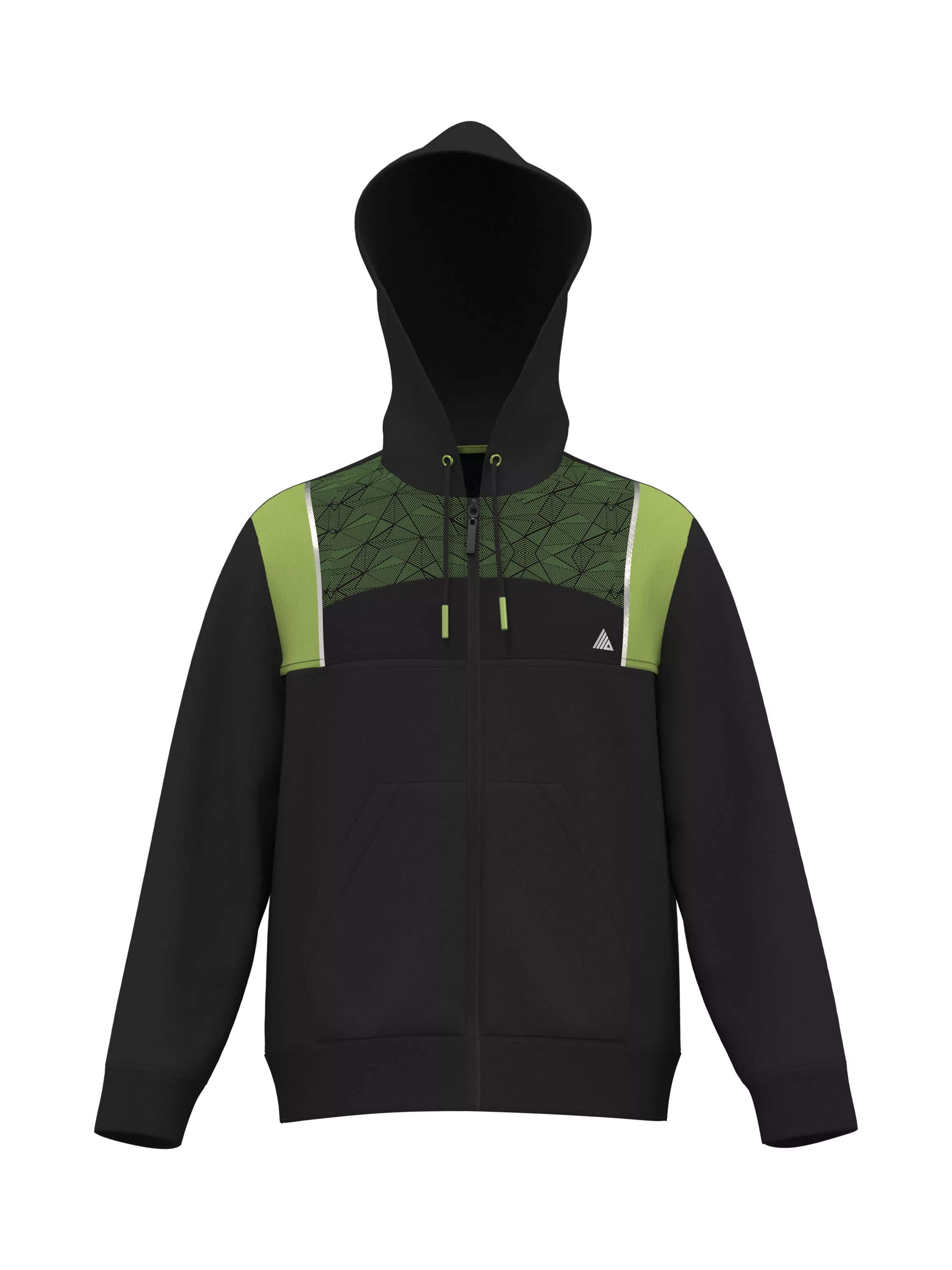 Mens Hoodie With Contrast Pannel (front)