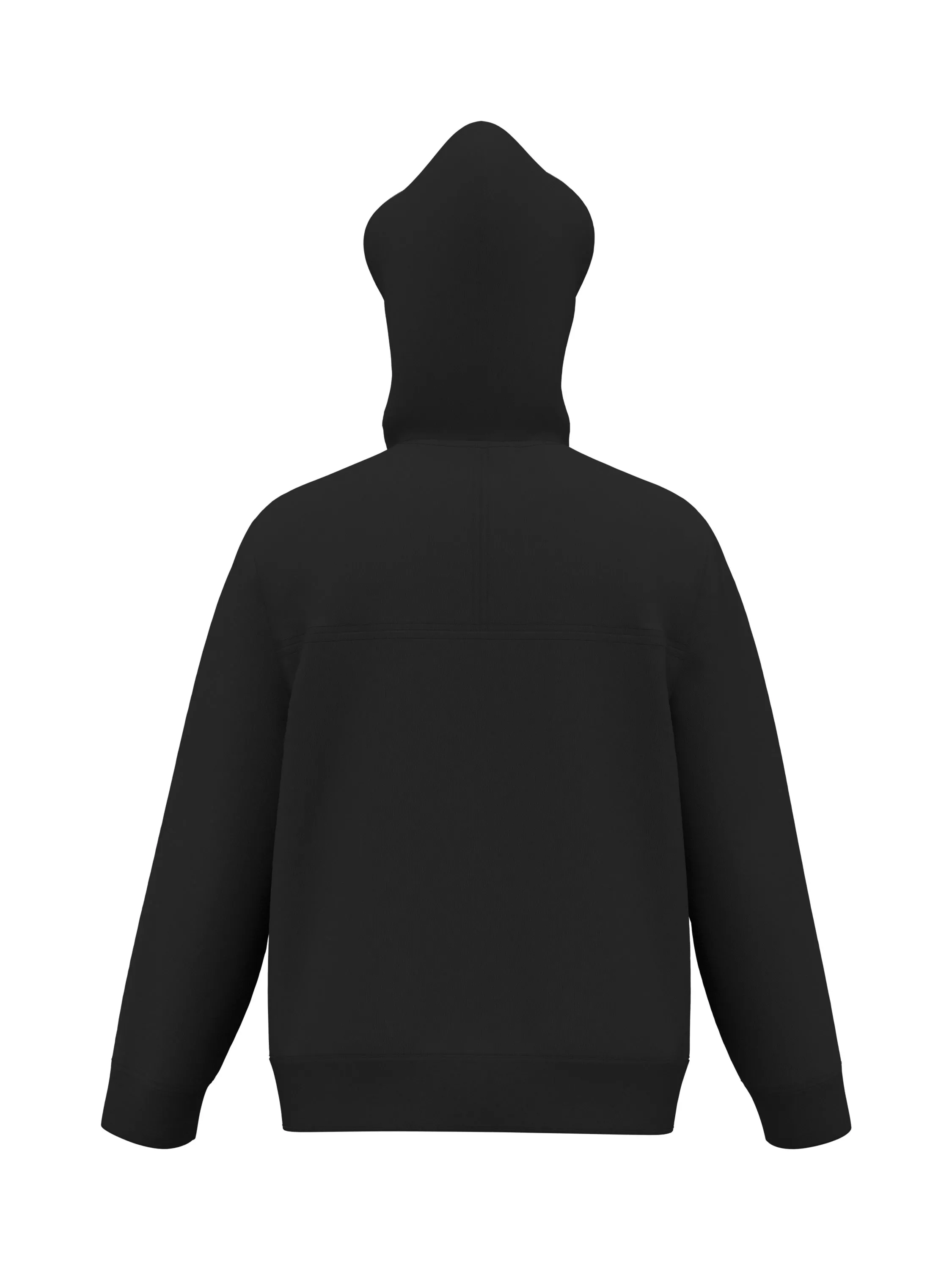 Mens Hoodie With Contrast Pannel (back)