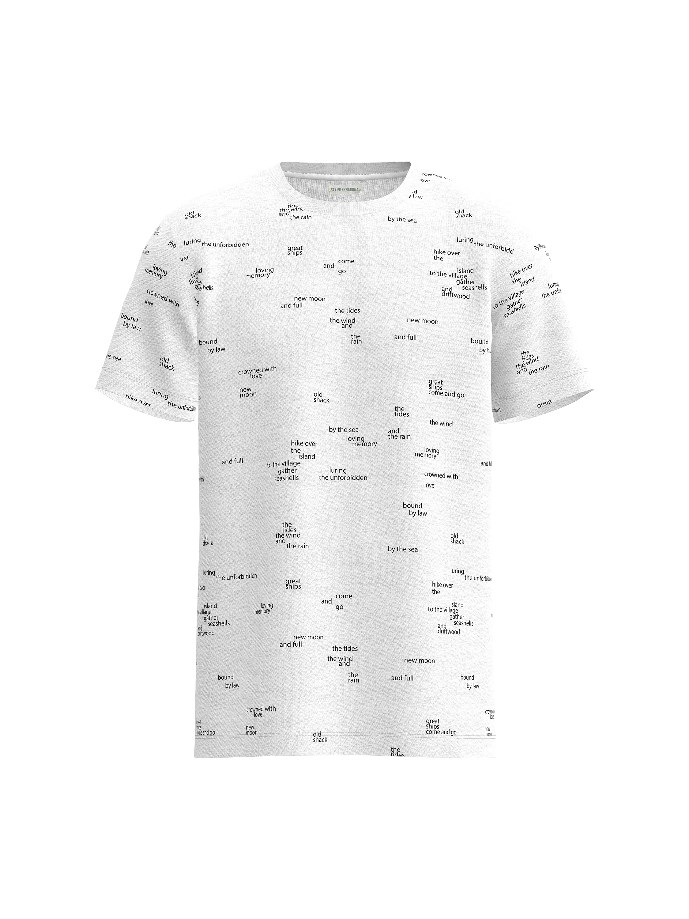 Crew Neck T-Shirt With All Over Print (front)