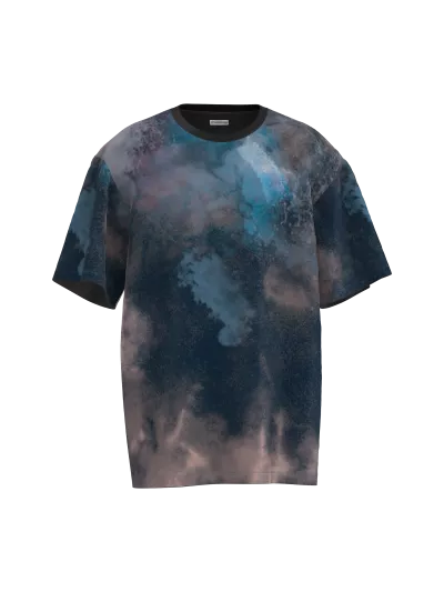 Crew Neck T-Shirt With  All Over Print (front)