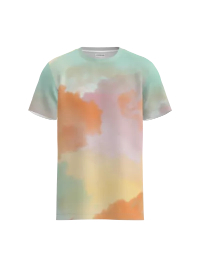 Crew Neck T-Shirt With All Over Print (front)