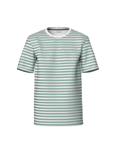 Crew Neck T-Shirt With Stripe Print (front)